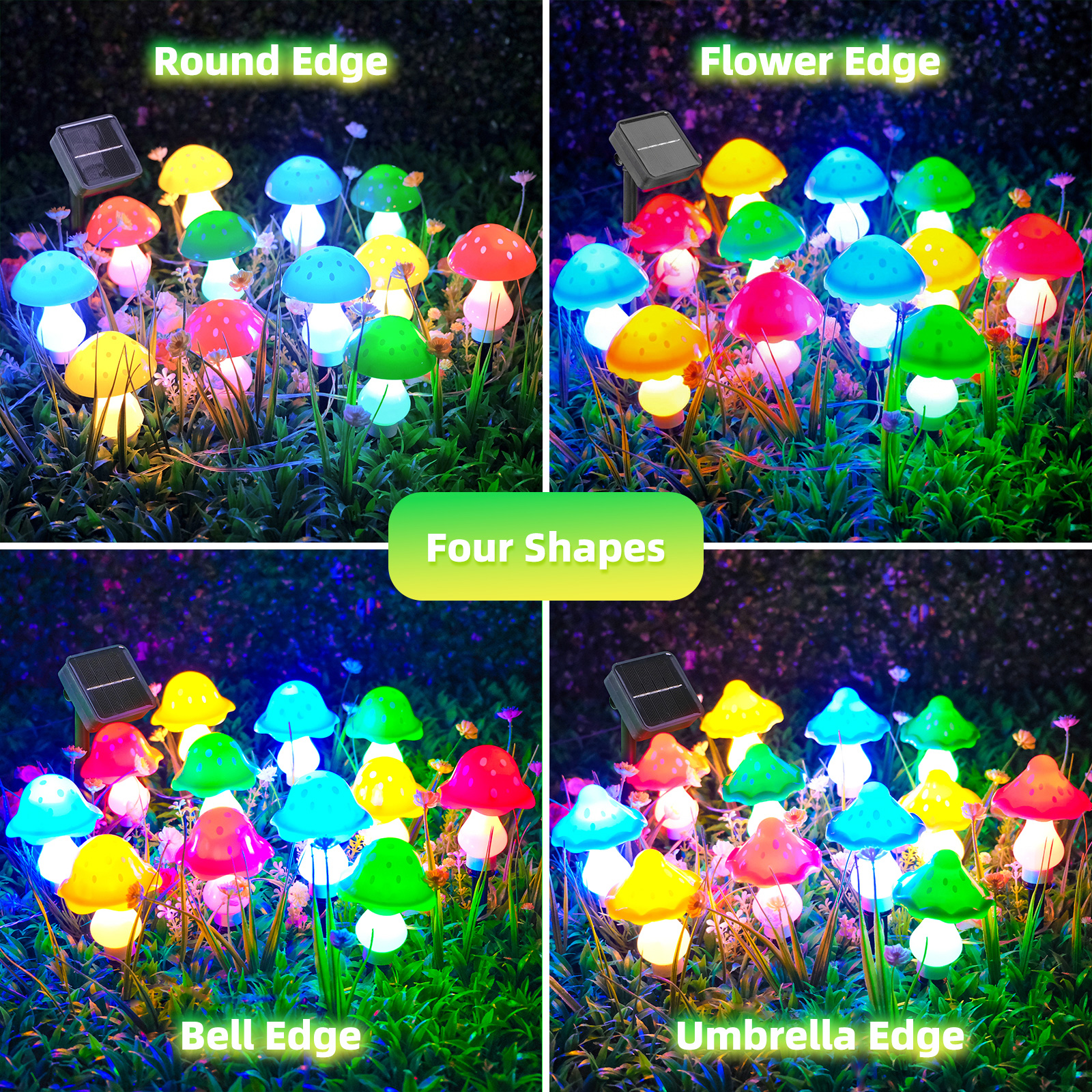 12 Mushroom String Light - Flower Edge