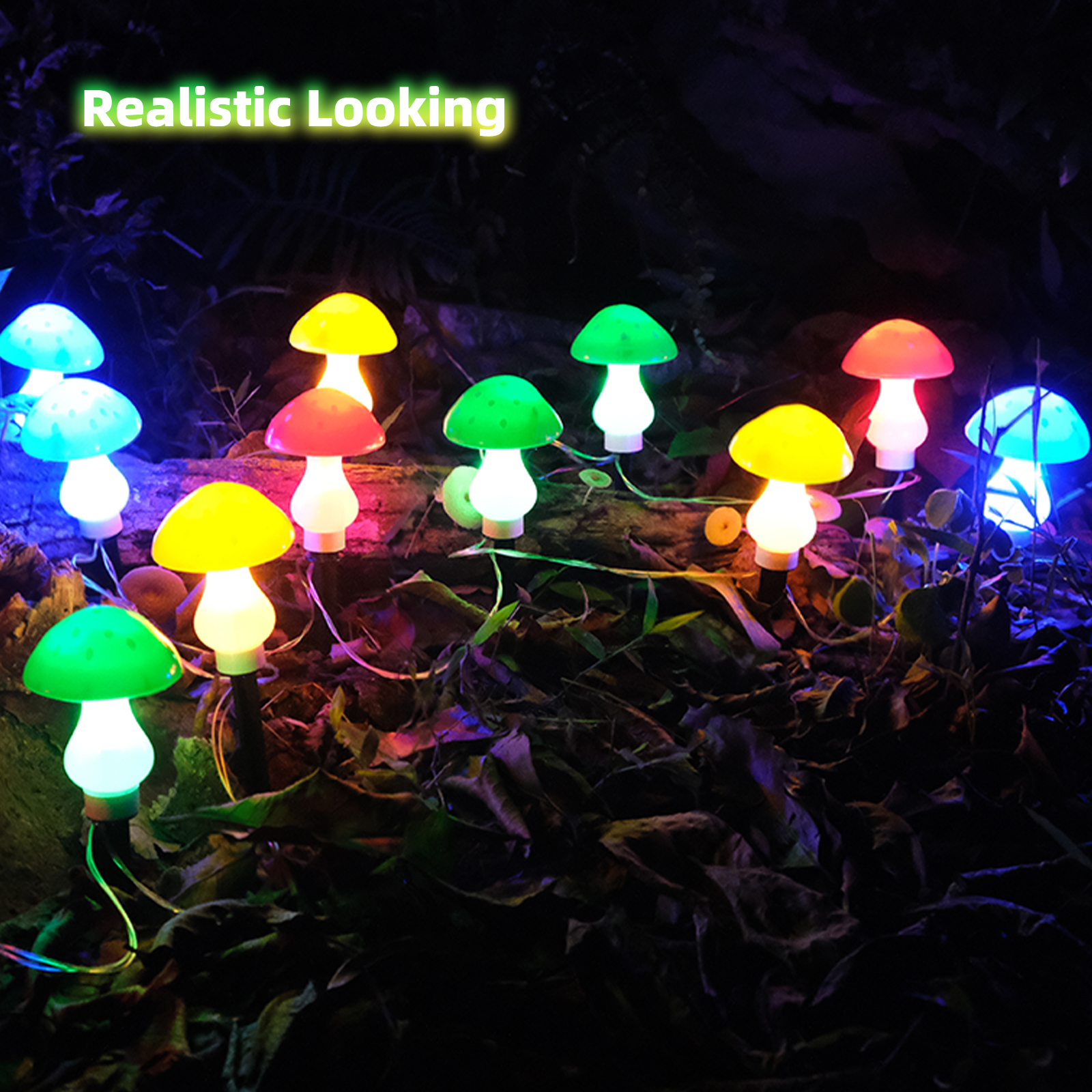 8 Mushroom String Light - Round Edge